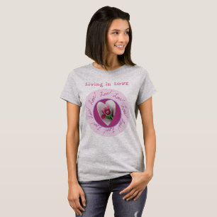 Personalise text   Floral Love Circle T-Shirt
