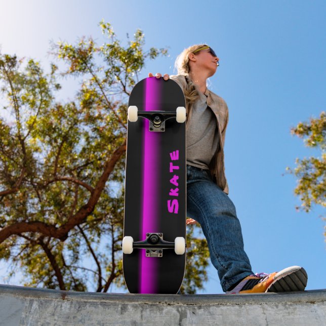 Personalise Text Pink Laser Flash Skateboard (Outdoor 1)