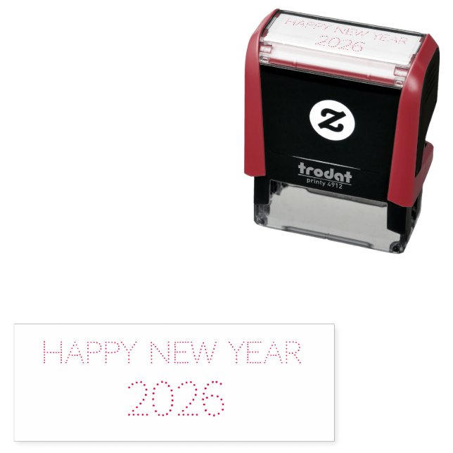 personalise text red self-inking stamp (In Situ)