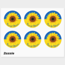 Personalise Text Ukraine Sunflower Yellow Blue Cla