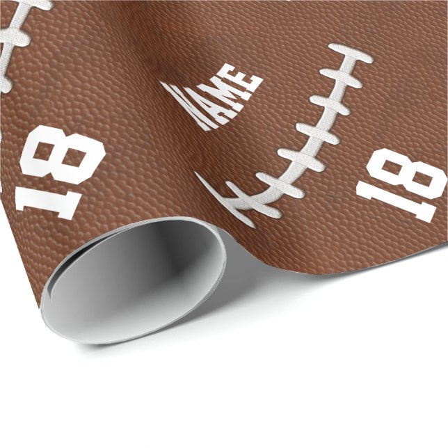 Personalise Textured like Football Wrapping Paper (Roll Corner)