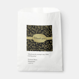 Personalise:  Thank You 100th Birthday Party Theme Favour Bag