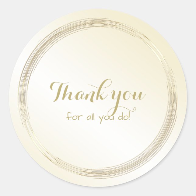 Personalise: "Thank you for all you do"  Simple Classic Round Sticker (Front)