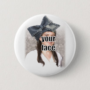 Personalise the Big Bow Hat 6 Cm Round Badge