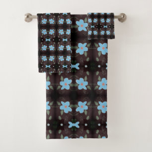Personalise The Blue Flowers to Any Colour Bath Towel Set