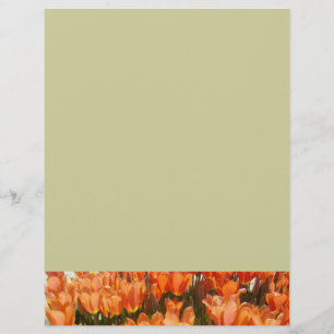 Personalise Theme Flyers Paper Orange Tulips