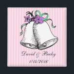 Personalise these Pink Wedding Favour Magnets<br><div class="desc">Personalise these Pink Wedding Favour Magnets by adding your names and wedding date in the customise area.</div>