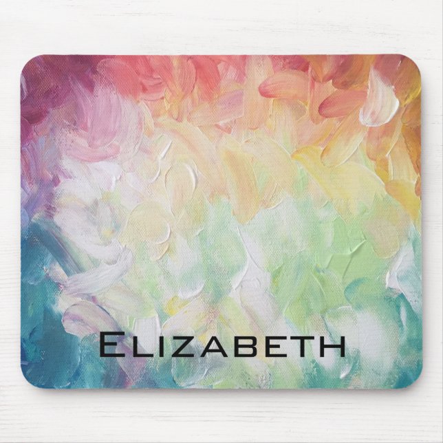 Personalise Thick Textured Abstract Paint Mouse Pad (Front)