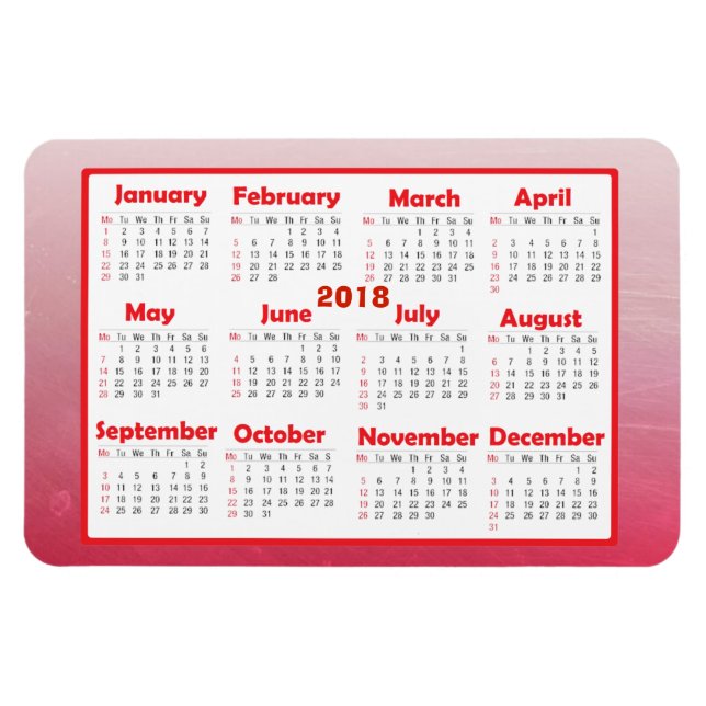 Personalise this 2018 Mini Refrigerator Calendar Magnet (Horizontal)