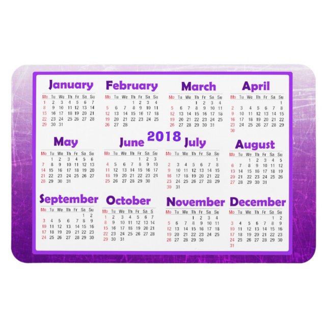 Personalise this 2018 Mini Refrigerator Calendar Magnet (Horizontal)