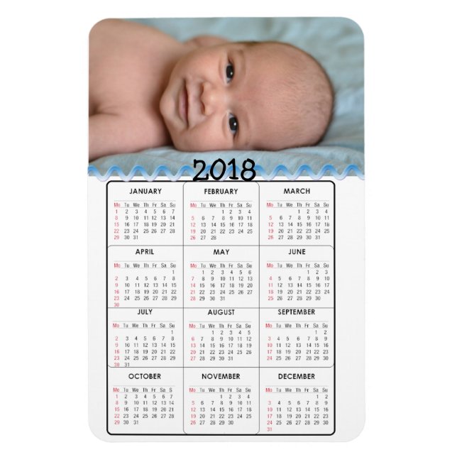 Personalise this 2018 Mini Refrigerator Calendar Magnet (Vertical)