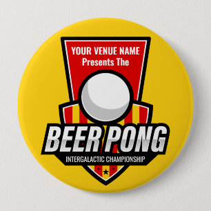 Personalise This Beer Pong Logo 10 Cm Round Badge