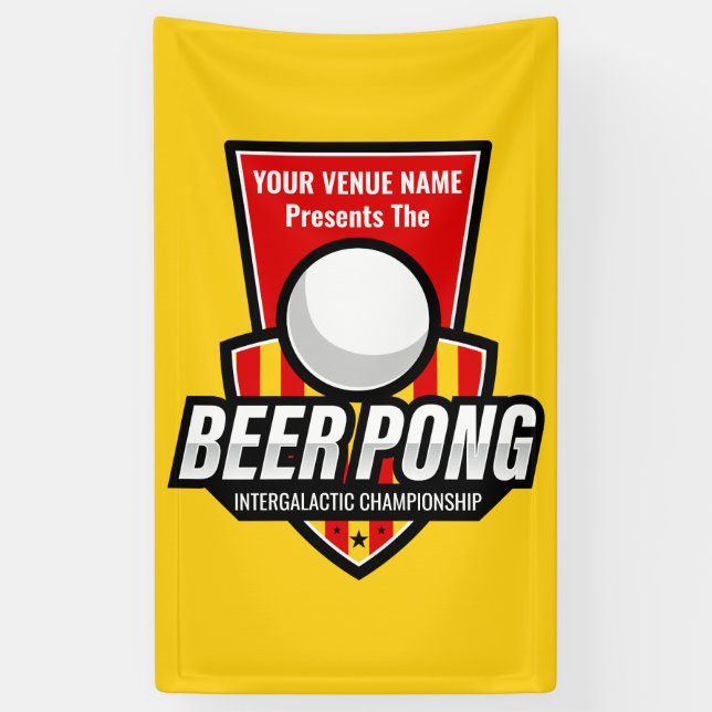 Personalise This Beer Pong Logo Banner (Vertical)