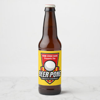 Personalise This Beer Pong Logo Bottle Label