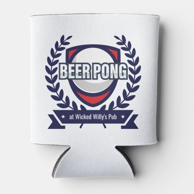Personalise This Beer Pong Logo Can Cooler (Front)