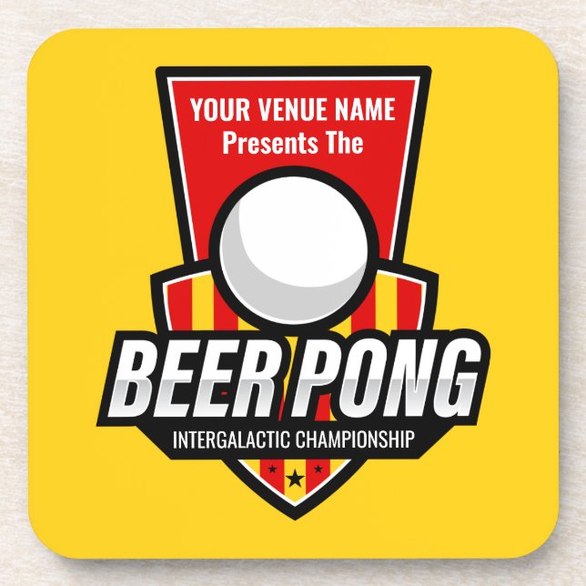 Personalise This Beer Pong Logo Coaster (Front)