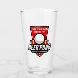 Personalise This Beer Pong Logo Glass