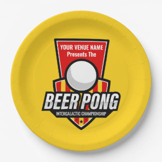 Personalise This Beer Pong Logo Paper Plate