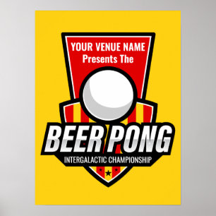 Personalise This Beer Pong Logo Poster