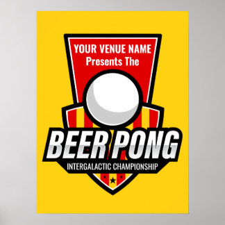 Personalise This Beer Pong Logo Poster