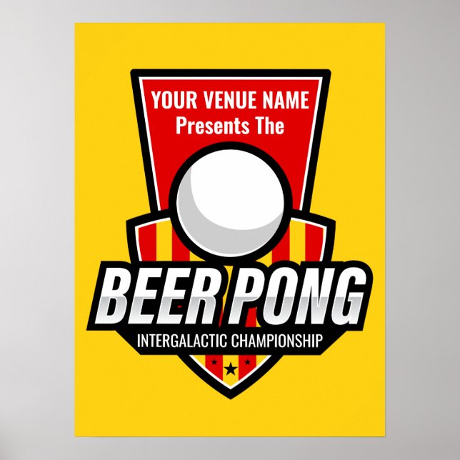 Personalise This Beer Pong Logo Poster (Front)