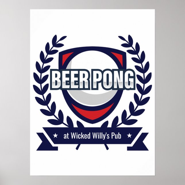 Personalise This Beer Pong Logo Poster (Front)