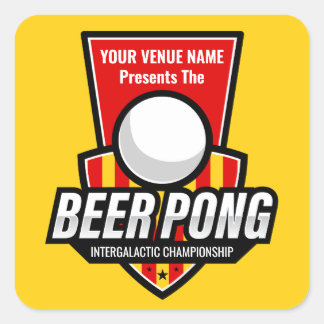 Personalise This Beer Pong Logo Square Sticker