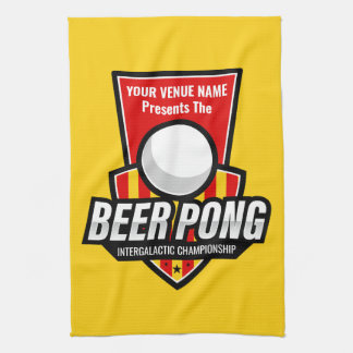 Personalise This Beer Pong Logo Tea Towel