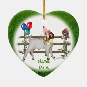 Personalise this Birthday Goat (Boer) Ornament