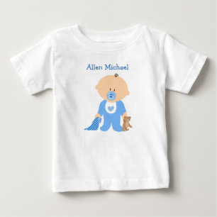 Personalise this Blue  Baby Boy Romper T-Shirt