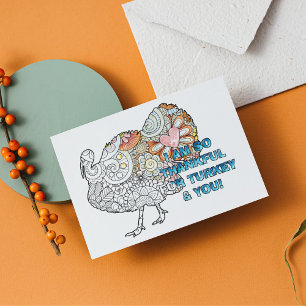 Personalise this Colouring Thanksgiving Postcard