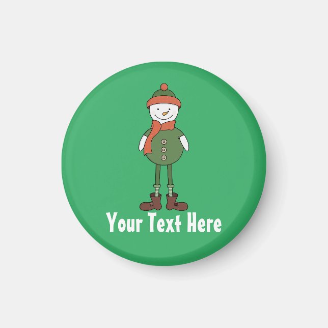 Personalise this Cool Snowman Magnet (Front)