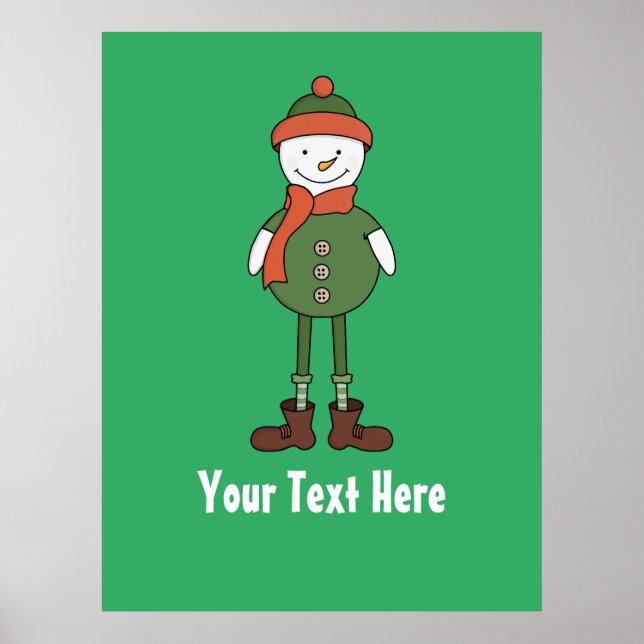 Personalise this Cool Snowman Poster (Front)
