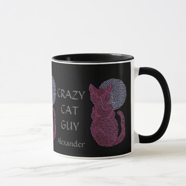 Personalise This Crazy Cat Guy Cat Lover Mug (Right)