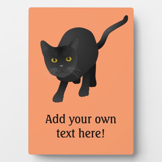 Personalise this cute Black Cat Plaque (Front)