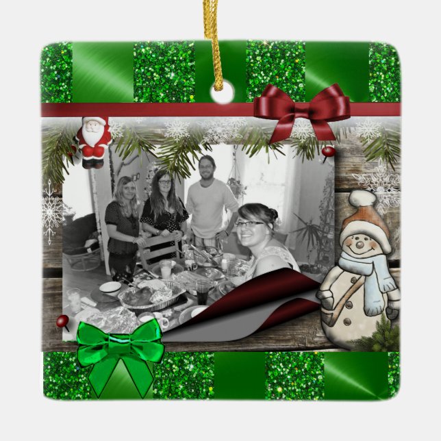 Personalise this Cute Christmas Frame Ornament (Front)