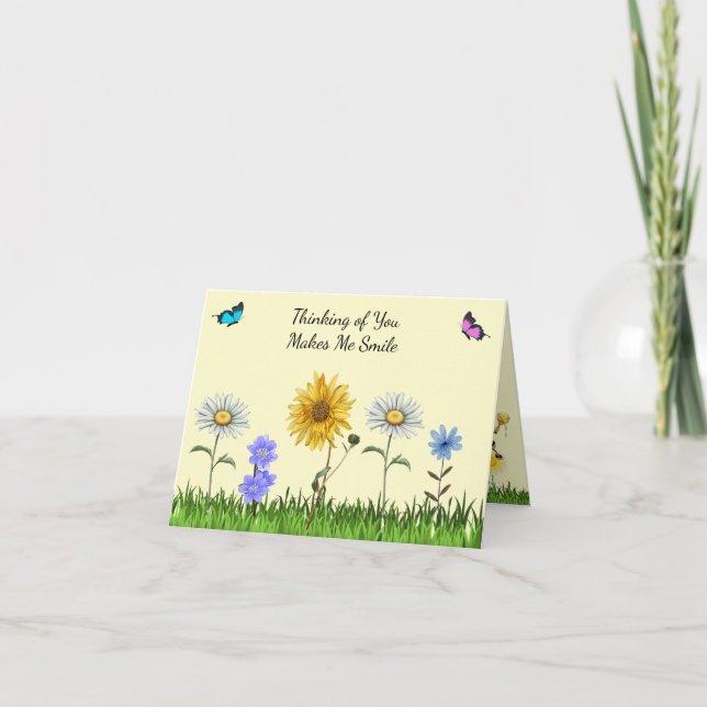 Personalise This Cute Floral Greeting Card (Front)