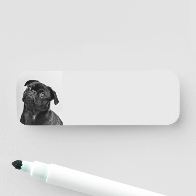 Personalise this Cute Little Pug Dog Name Tag (In Situ)