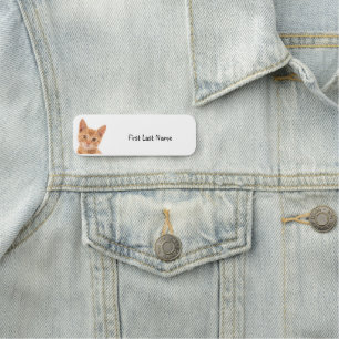 Personalise this Cute Orange Tabby Cat Pet Animal Name Tag