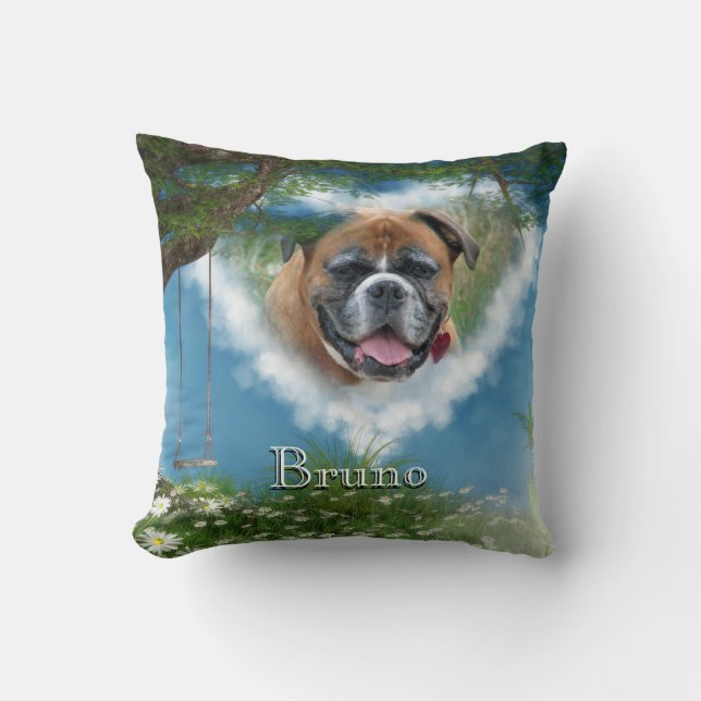 Personalise this Dog in Heaven Pet Memorial Pillow (Front)