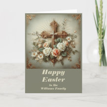 Personalise this Easter Card with Cross and Lilies
