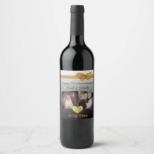 Personalise this Gold Anniversary  Bottle Label (Front)