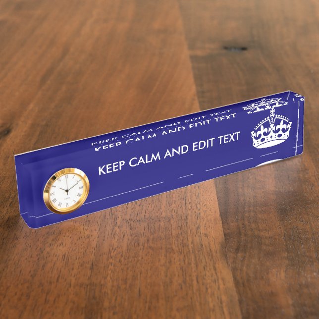 Personalise this Keep Calm And Your Text Nameplate (Side)