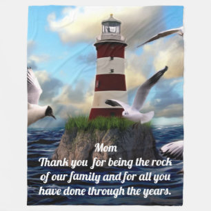 Personalise this Lighthouse Fleece Blanket