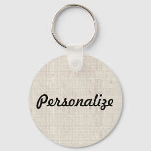 Personalise This Linen Look Keychain