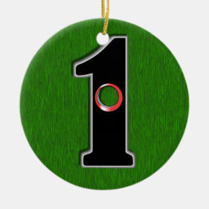 Personalise this Lucky Golfer Hole in One Design! Ceramic Tree Decoration