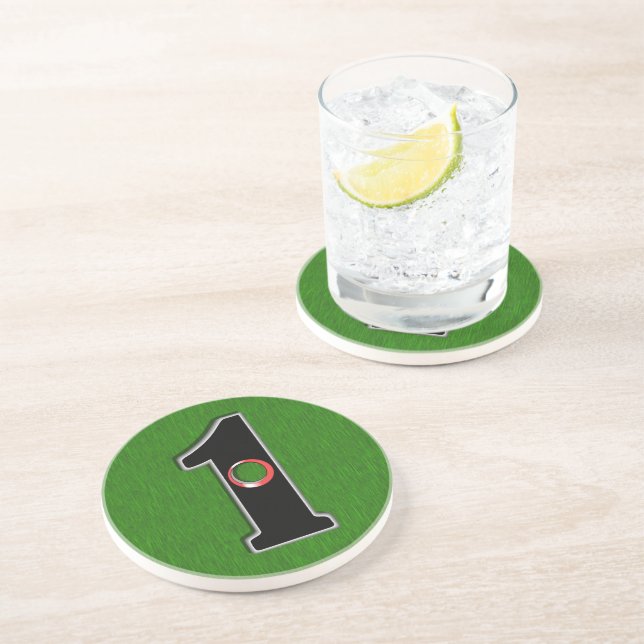 Personalise this Lucky Golfer Hole in One Design! Coaster (Side)