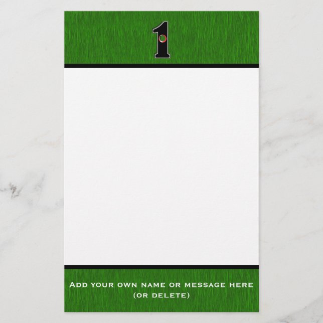 Personalise this Lucky Golfer Hole in One Design!  Stationery (Front)