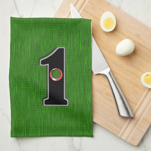 Personalise this Lucky Golfer Hole in One Design!  Tea Towel (Quarter Fold)