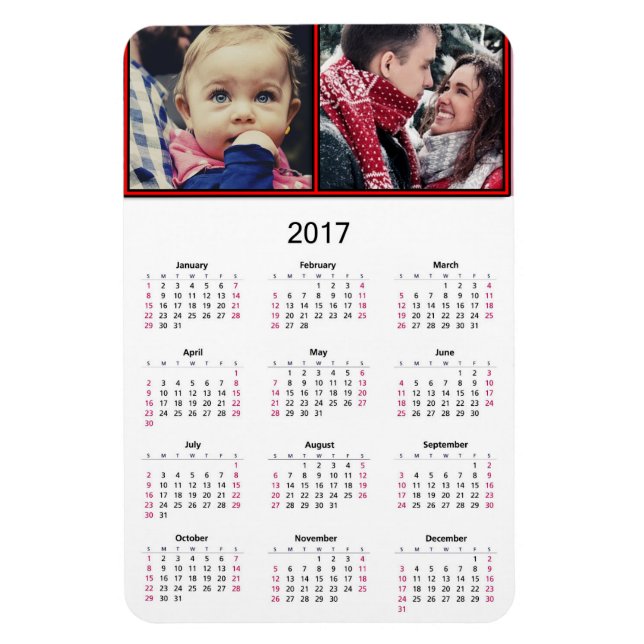 Personalise this Mini 2017 Magnet Calendar (Vertical)